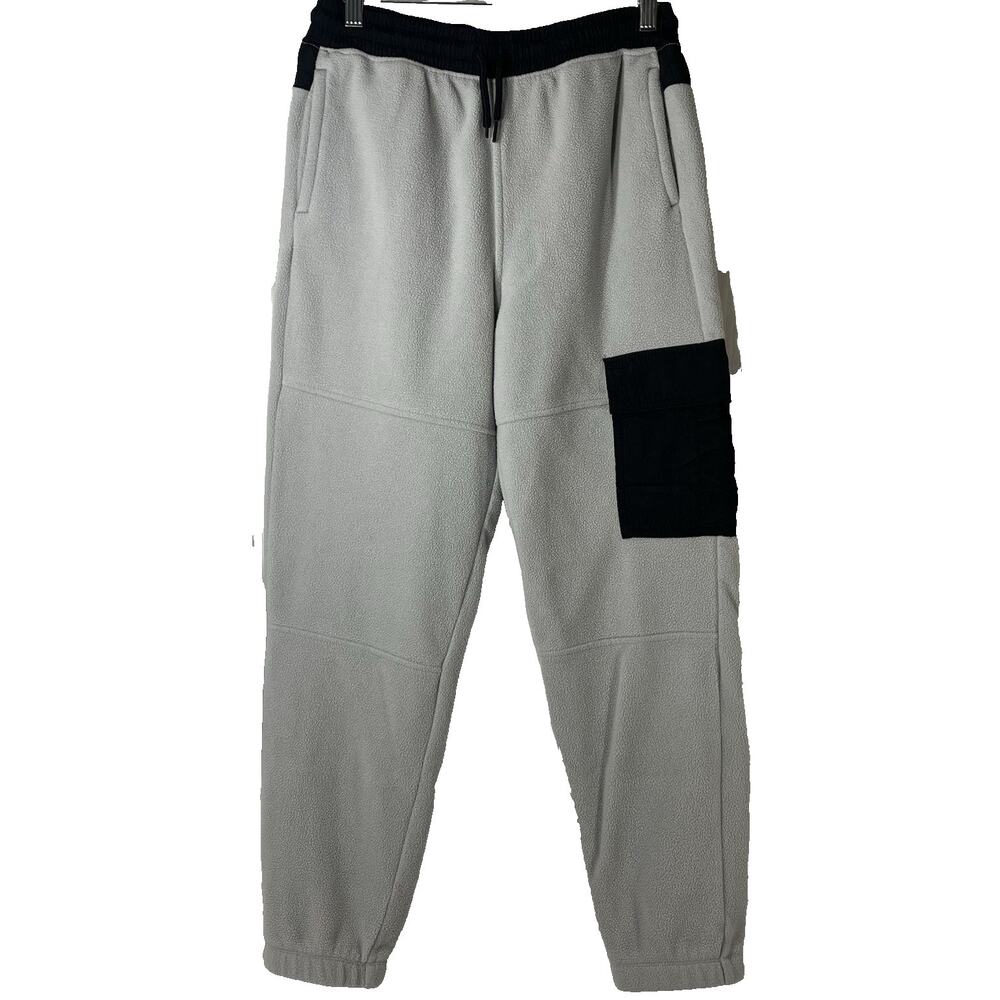 Athletic Works Youth Light Grey & Black Fleece Jogger Pants Size XXL